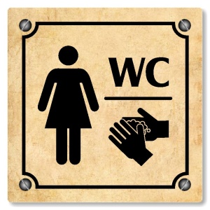 WC ženy, 100x100mm, pergamen, Kansas